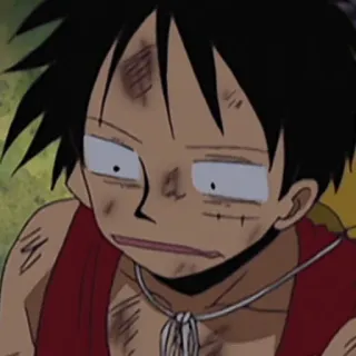 😦 Monkey D. Luffy One Piece Anime, Monkey D. Luffy, One Piece, Desenho animado, Exausto telegram sticker