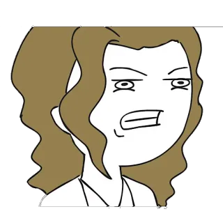 😠 Desenho animado, Expressão facial, Mulher, Ilustração, Humor, Sarcasmo telegram sticker