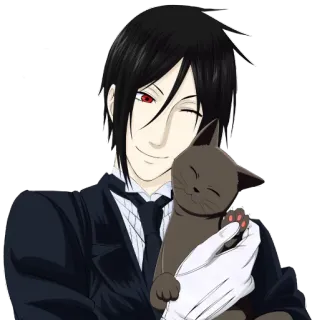 😍 Sebastian Michaelis Black Butler anime, manga, sebastian michaelis, black butler, cat, butler, demon telegram sticker