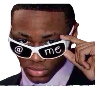 🆔 @me at me, sunglasses, man, meme, internet telegram sticker