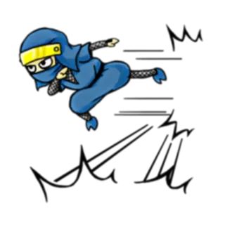 🏃‍♂️ Ninja, Dessin animé, Arts martiaux, Personnage, Autocollant telegram sticker