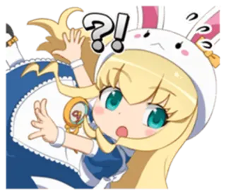 😯 anime, character, cartoon, question, surprise telegram sticker