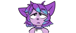 😦 猫耳, ケモノ, アニメ, 漫画, 紫, キャラクター, 擬人化 telegram sticker