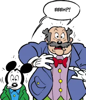 😳 EEEH?! Dessin animé, BD, Souris, Homme, Choqué, Expression telegram sticker