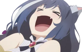 😄 anime, cat girl, cute, laughing, excited, happy telegram sticker