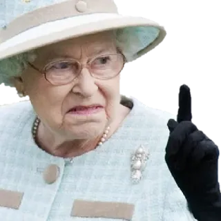 😠 Queen Elizabeth королева елизавета, средний палец, оскорбительный, жест, политика, королевская семья telegram sticker