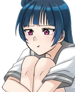 😕 anime, girl, cute, school uniform, manga, cartoon telegram sticker