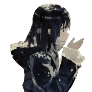 ❄ anime, girl, winter, snow, cute, cartoon telegram sticker