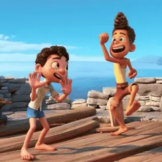 💃 Luca Paguro Luca Cartoon, Animation, Seeungeheuer, Freundschaft, Luca, Alberto, Sommer telegram sticker