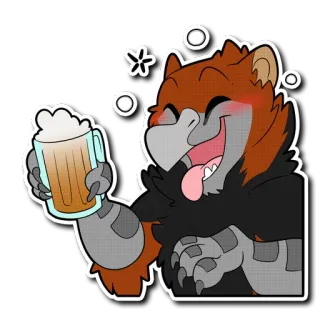 🍺 zwierzę, niedźwiedź, piwo, picie, kreskówka, szczęśliwy, alkohol telegram sticker