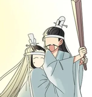 😟 만화, 아시아, 검, 전통 의상, 판타지, 커플 telegram sticker