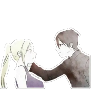 😍 Anime, Mangá, Casal, Arte, Ilustração, Desenho telegram sticker