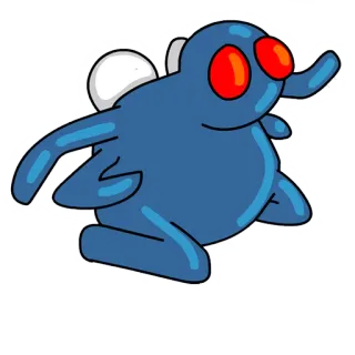 😨 cartoon, monster, animal, blue, creature, red eyes telegram sticker