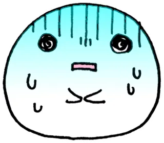 😨 Блоб, Мультфильм, Милый, Эмоция, Пот whatsapp sticker