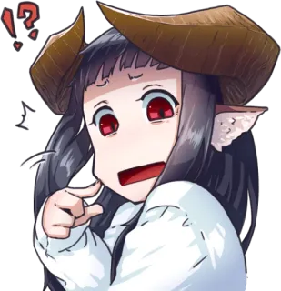 😧 anime, demon, character, horns, girl telegram sticker