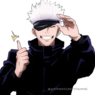 😁 Gojo Satoru Jujutsu Kaisen @animestickerchannel Anime, Gojo Satoru, Jujutsu Kaisen, Personnage, Autocollant telegram sticker