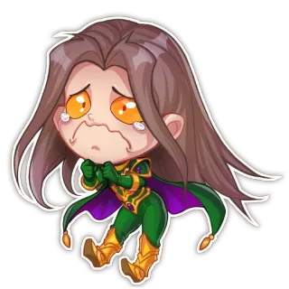 😢 Chibi, weinend, Anime, Cartoon, traurig, Charakter telegram sticker