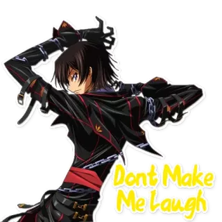 😏 Don't Make Me Laugh anime, character, quote, sticker, dont make me laugh telegram sticker