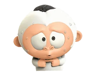🥺 cartoon, monkey, sweat, character whatsapp sticker