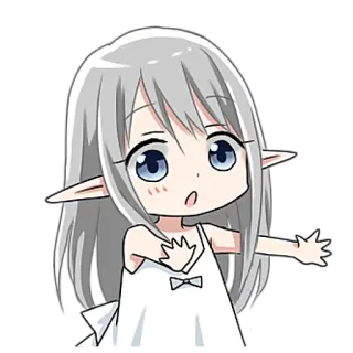 🤗 アニメ, 可愛い, 女の子, エルフ, カワイイ, ちび telegram sticker