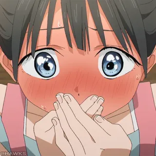 🎐 anime, ragazza, arrossendo, imbarazzato, carino, cartone animato telegram sticker