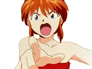 🔷 Asuka Langley Soryu Neon Genesis Evangelion Anime, Ragazza, Arrabbiata, Serie TV, Evangelion telegram sticker
