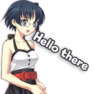 👋 Hello there Anime, Garota, Olá, Saudação, Óculos telegram sticker