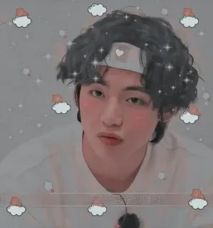 😙 조금 닮은 것 같아요 kpop, знаменитость, айдол, корейский, v, тэхён whatsapp sticker