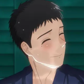 🥰 Anime, lächelnd, schwitzend, männlich, Cartoon telegram sticker
