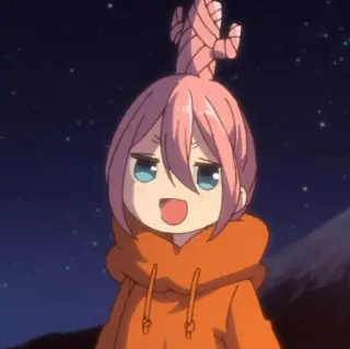 😀 Nadeshiko Kagamihara Yuru Camp Аниме, Милый, Кемпинг, Yuru Camp, Надэсико Кагамихара, Персонаж telegram sticker