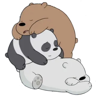 😴 We Bare Bears Мультфильм, Медведи, Стопка, Милый, Сонный, Мы обычные медведи, Животные whatsapp sticker