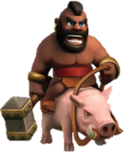 🐖 Hog Rider Clash of Clans ฮอกไรเดอร์, แคลชออฟแคลนส์, เกมมือถือ, วิดีโอเกม, แฟนตาซี, ตัวละคร telegram sticker