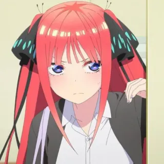 🍷 Nino Nakano The Quintessential Quintuplets Anime, Mangá, Nino Nakano, The Quintessential Quintuplets, Desenho animado, Garota, Personagem whatsapp sticker