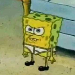 😠 Spongebob Squarepants спанч боб, мультфильм, nickelodeon, нижнее белье, смешной telegram sticker