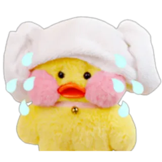 🐣 duck, sad, crying, stuffed animal, cute, toy telegram sticker