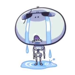 😭 cartoon, crying, skeleton, sad, tears, cartoon character telegram sticker