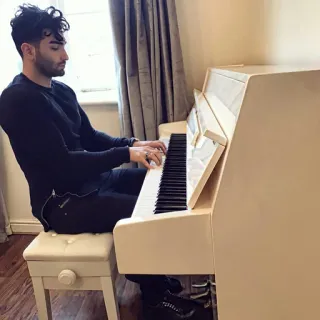 🖤 piano, music, pianist, musician, instrument, keyboard telegram sticker