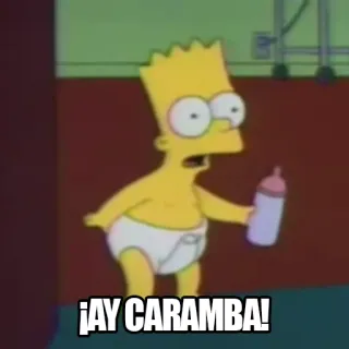 😱 Bart Simpson The Simpsons ¡AY CARAMBA! Bart Simpson, I Simpson, Ay Caramba, Cartone animato telegram sticker