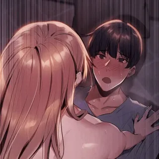 🌒 anime, manga, romance, couple, embarrassed telegram sticker