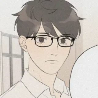 🧸 dessin animé, homme, lunettes, portrait, illustration telegram sticker