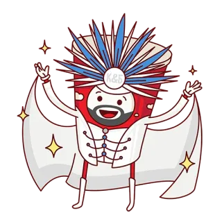 🤴 K&E cartoon, character, mascot, red, white, illustration telegram sticker