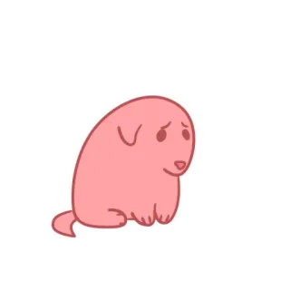 😢 狗, 可爱, 卡通, 动物, 粉色 telegram sticker