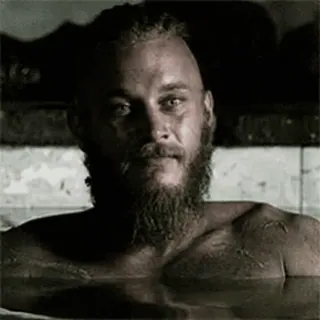🪓 Ragnar Lothbrok Vikings ไวกิ้ง, เครา, สแกนดิเนเวียน, แร็กนาร์, ทราวิส ฟิมเมล telegram sticker