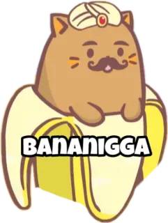 👳‍♀ BANANIGGA 고양이, 바나나, 불쾌한, 만화, 스티커 telegram sticker