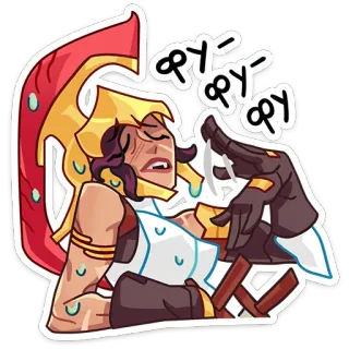 🥵 sweat, exhaustion, cartoon character, anime, crying, sadness telegram sticker