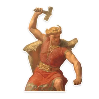 🔨 Thor Thor, Norse mythology, hammer, god, lightning, storm telegram sticker