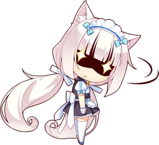 👿 Vanilla Nekopara アニメ, 猫耳, メイド, ちび telegram sticker