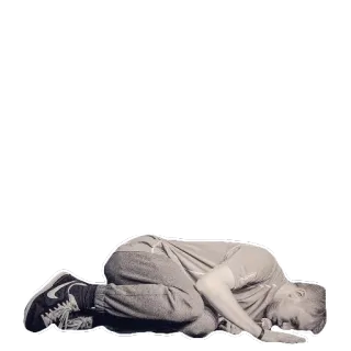 👷 pessoa, deitado, tênis, chão, exausto, derrotado telegram sticker