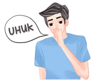 😁 UHUK tos, enfermo, hombre, tosiendo, enfermo, resfriado, gripe telegram sticker