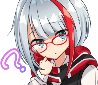 ❓ Anime, Meisje, Vraag, Schattig, Denken whatsapp sticker